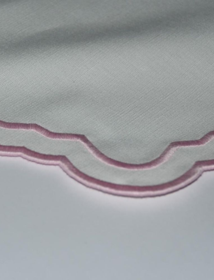 Cotton and Linen Placemat Machine-Embroidered with Exceptional Detailing: Glamour and Elegance for Dining