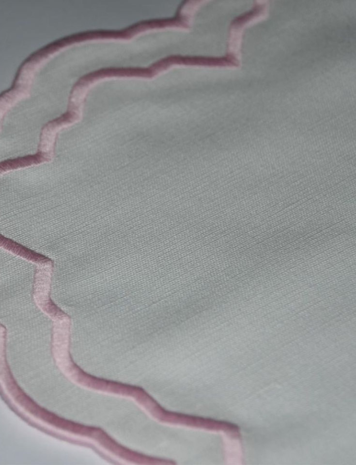 Cotton and Linen Placemat Machine-Embroidered with Exceptional Detailing: Glamour and Elegance for Dining