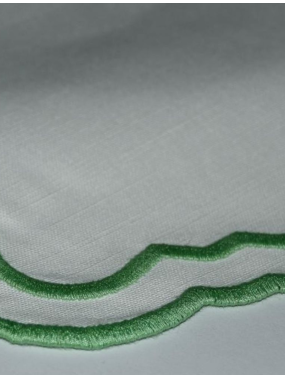 Cotton and Linen Placemat Machine-Embroidered with Exceptional Detailing: Glamour and Elegance for Dining