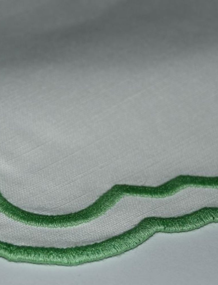 Cotton and Linen Placemat Machine-Embroidered with Exceptional Detailing: Glamour and Elegance for Dining