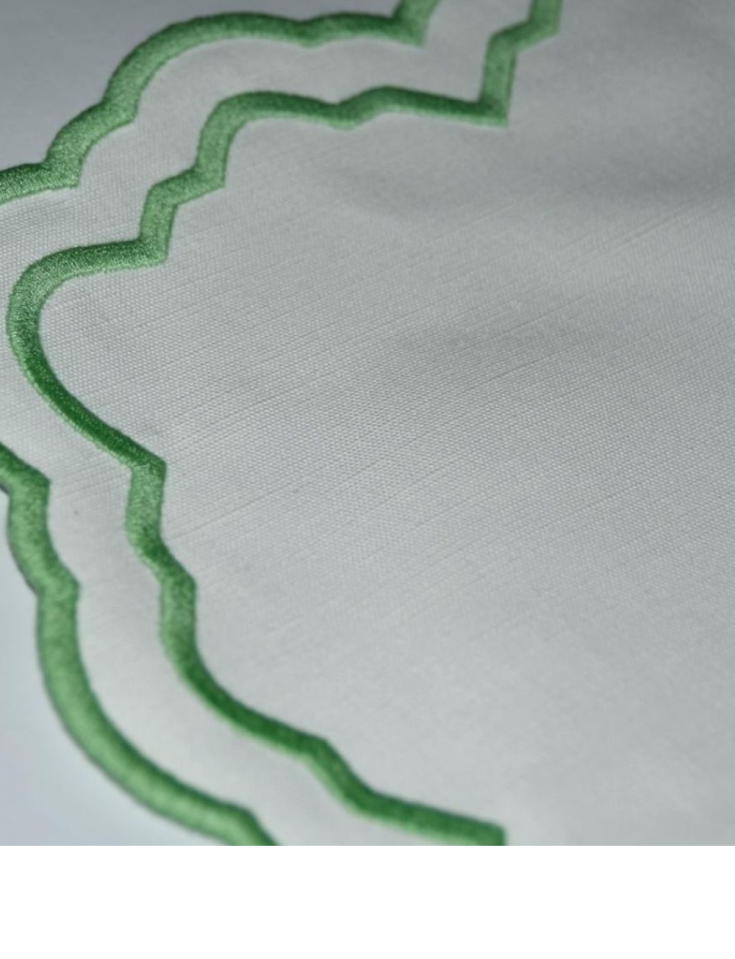 Cotton and Linen Placemat Machine-Embroidered with Exceptional Detailing: Glamour and Elegance for Dining